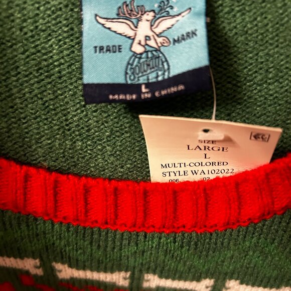 Women's Green, Red & White Holiday Dachshund Sweater - Picture 3 of 4